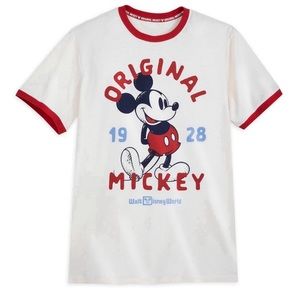 DISNEY Cotton Original Mickey Mouse 1928 Disneyland Ringer T Shirt S